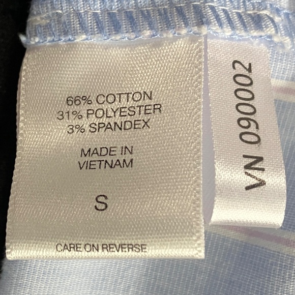 7th Avenue New York & Company Multi Blue and White Stripes Casual Button Down - Picture 7 of 8